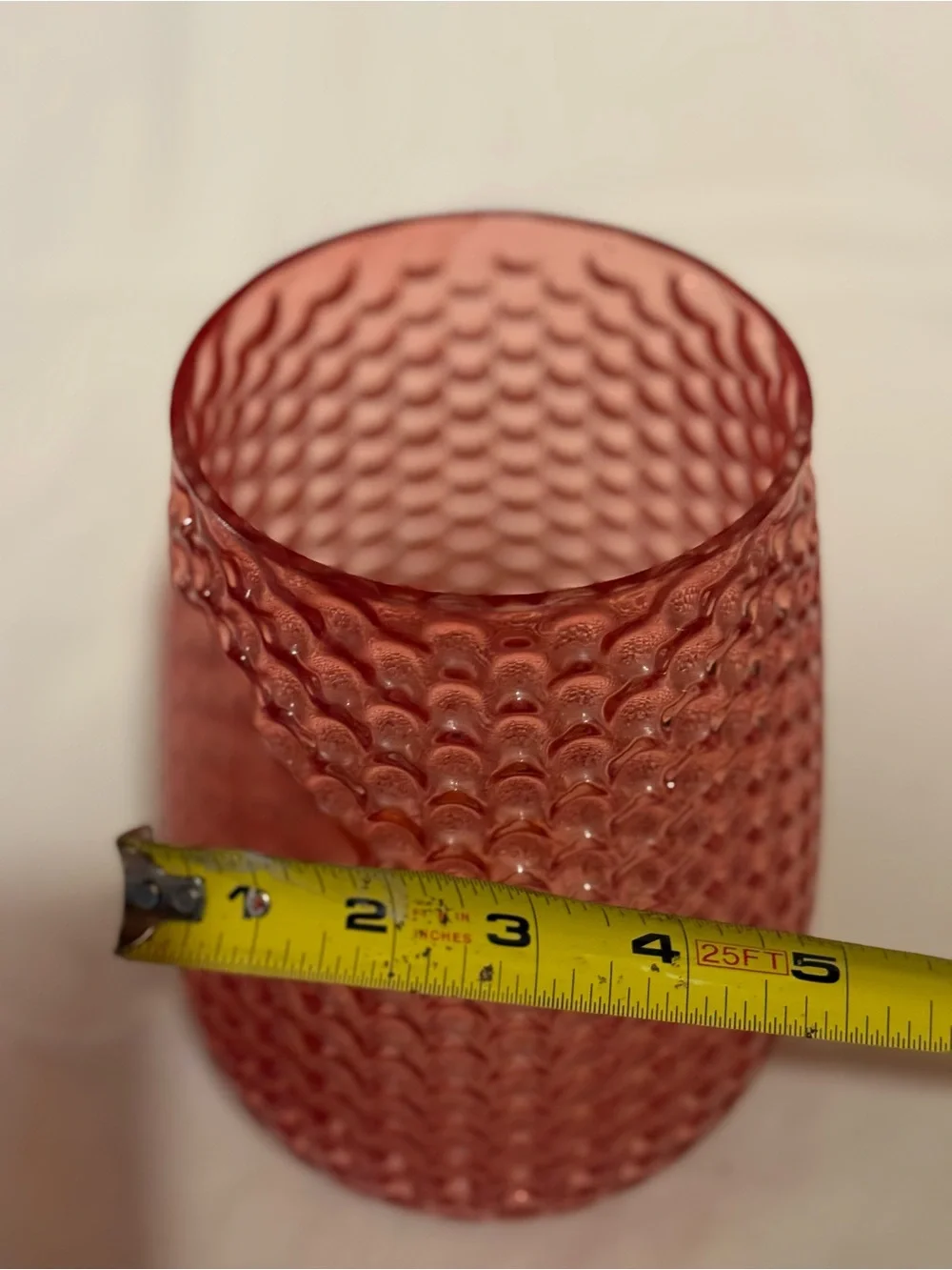 Pink Hobnail Glass Vase Bubble Textured Blush Cottagecore Home Decor